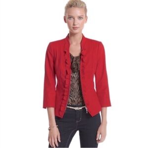 WHBM excellent condition beautiful red ruffle fully lined jacket size 0